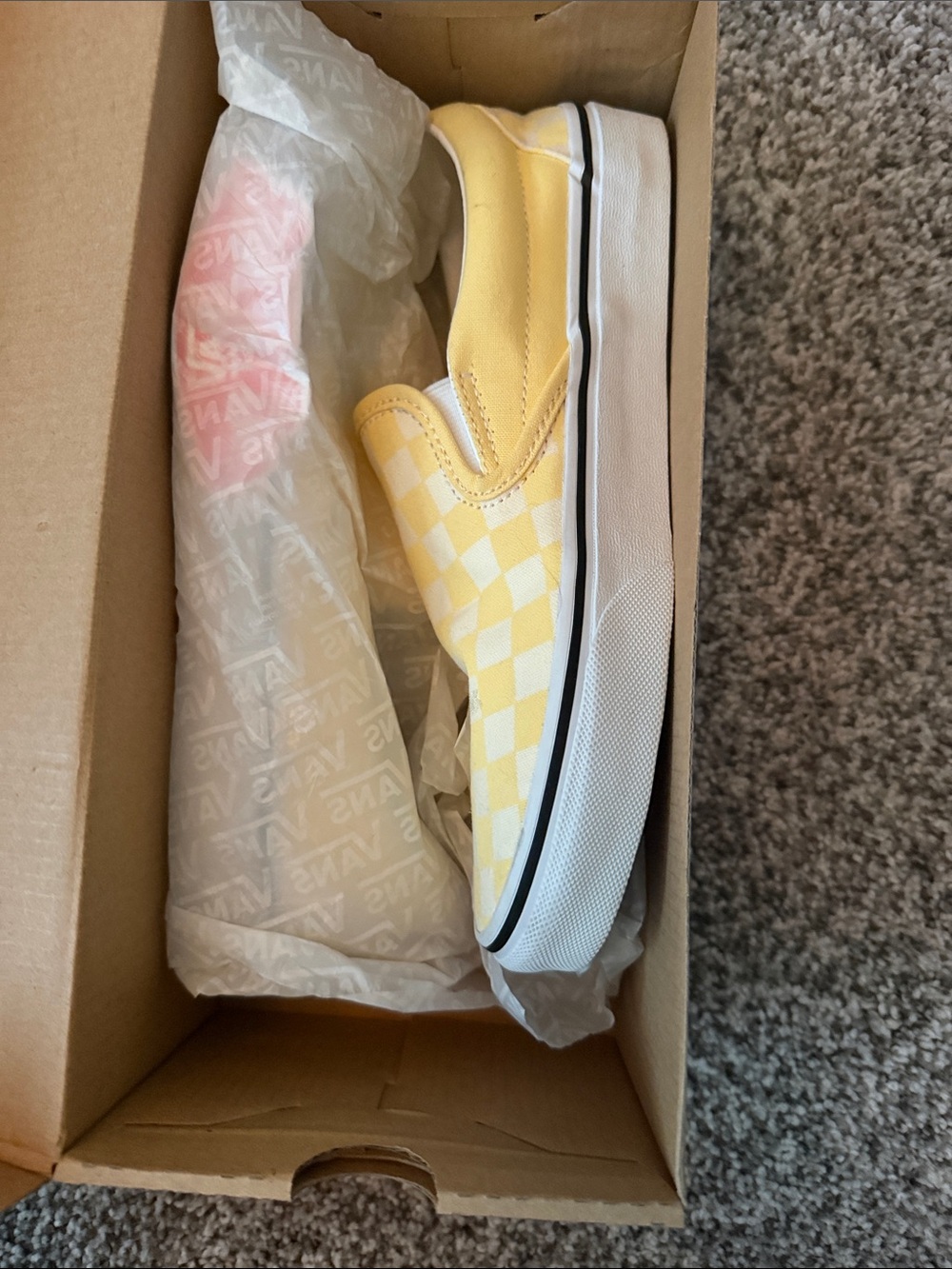 Women’s yellow checkered vans size 8